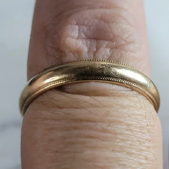 Mens Vintage Estate 14K Yellow Gold Artcarved Wedding Band Ring 4.2g #E7095